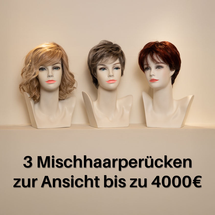 3 Mischhaarperücke zur Ansicht bis zu 4000€