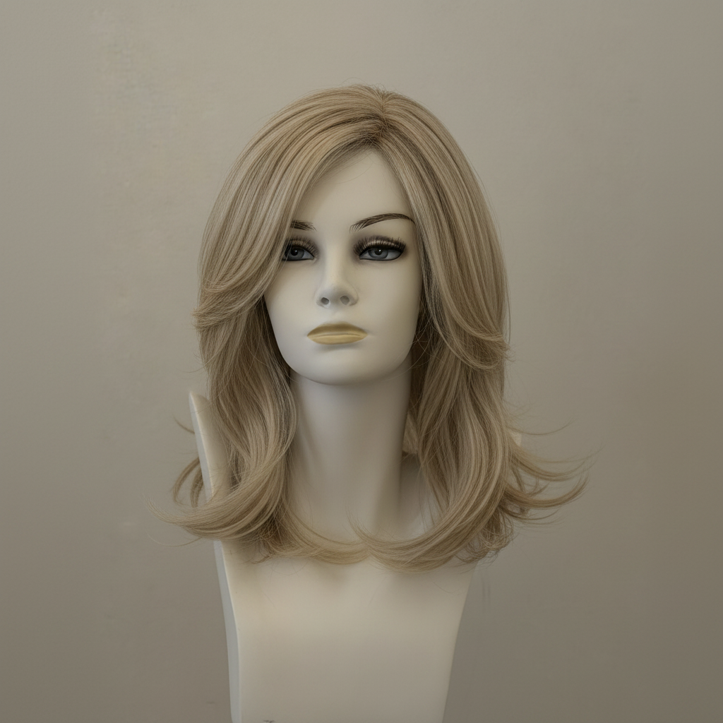Sandyblonde Perücke mit Wurzeln, Affair Bob