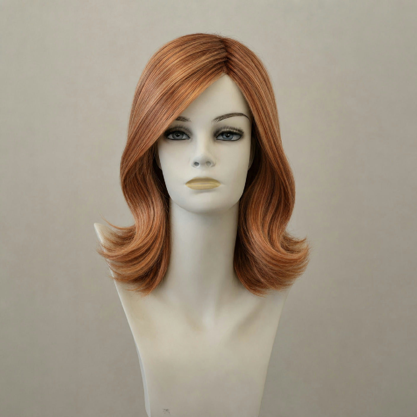 Lange gewellte Perücke Alesia in Terracotta Gold Rooted (33/29/27+6)