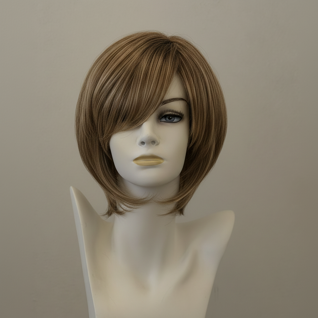 Amanda Mono SF: Mittellange, schulterlange Perücke in Butterscotch-Farbe