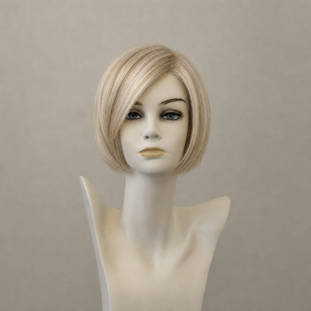 Perücke Amanda Mono SF Champagne Root: Mittellange Wellen, Honigblond mit dunklem Ansatz