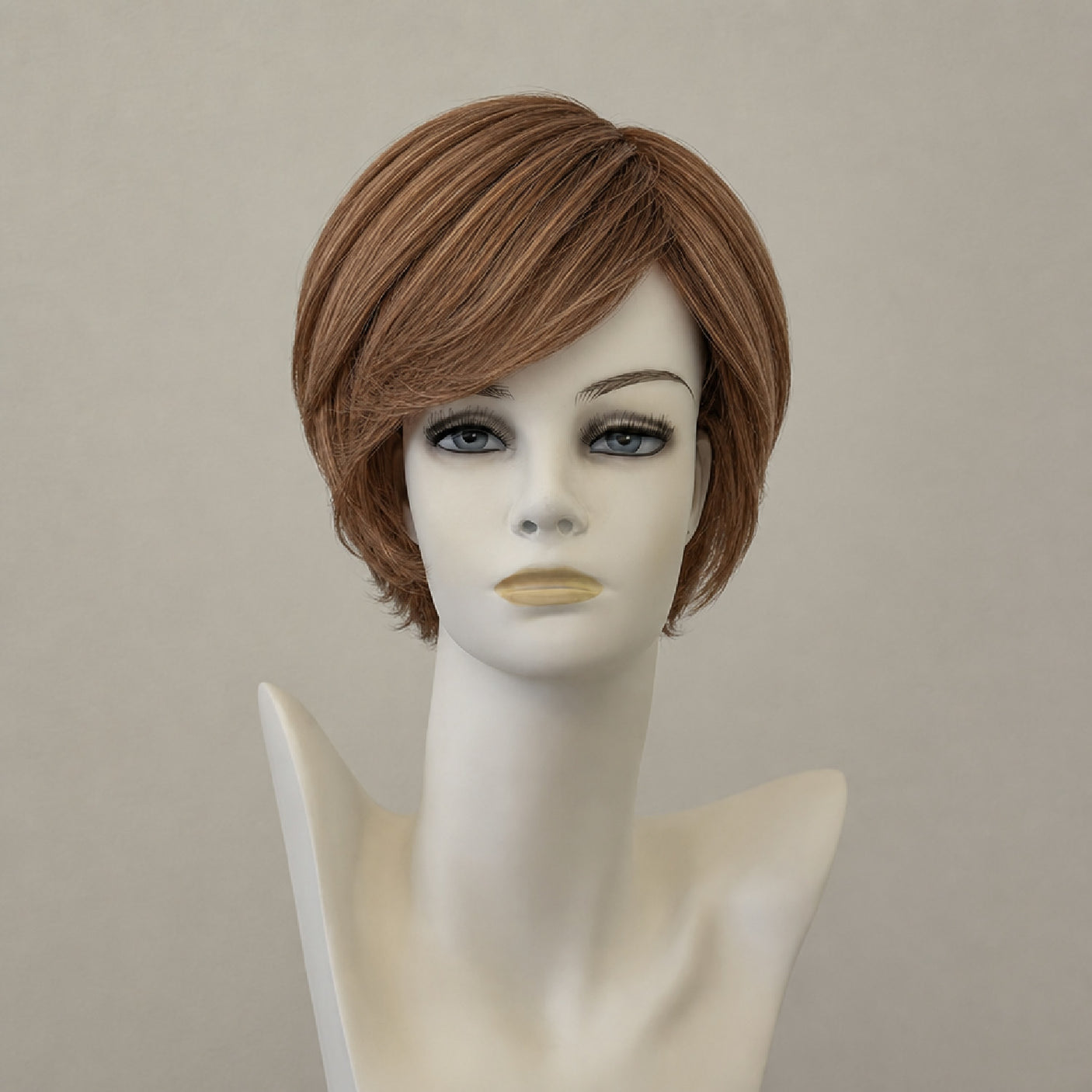 Kurzhaarperücke in hellem Blond und Braun, Kunsthaar, Lace Front