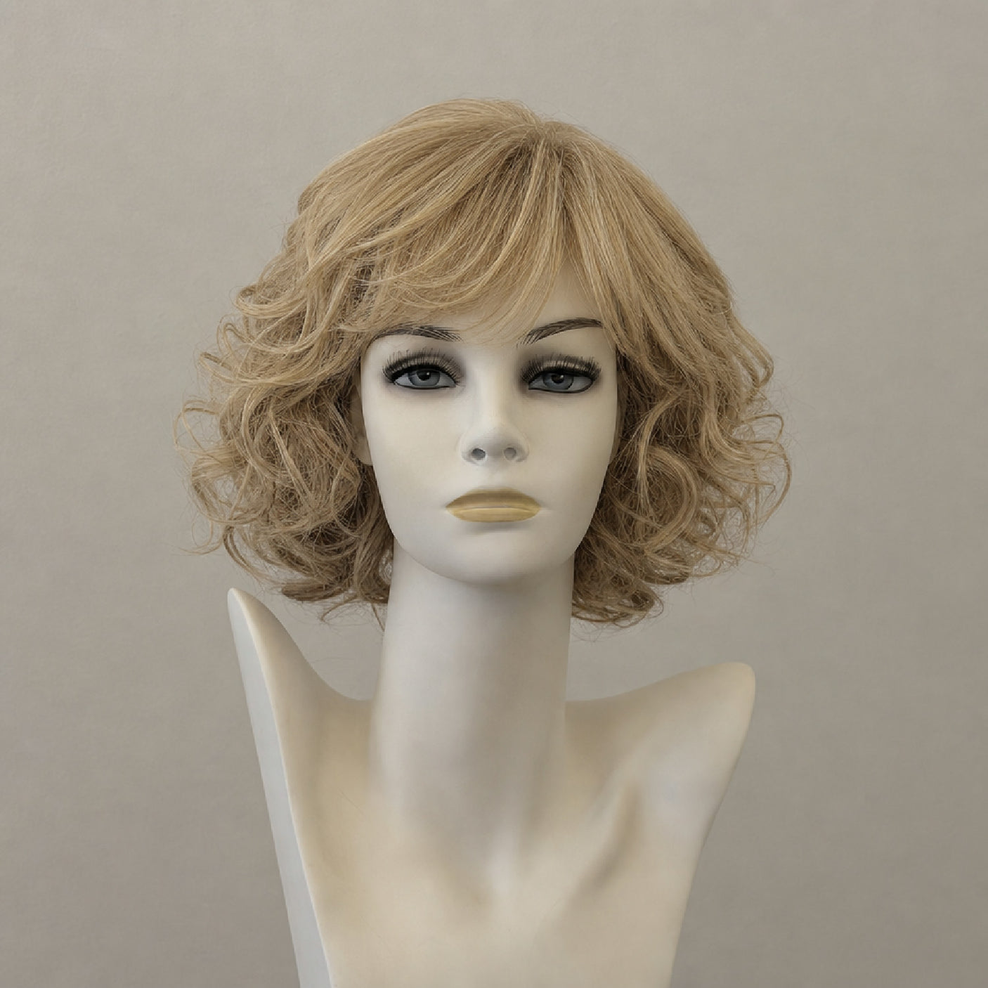 Lange Perücke Chantal, braune Highlights, mittellang, Lace-Front