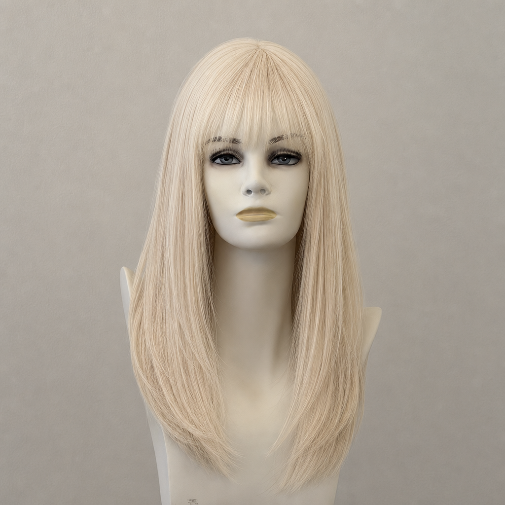 Platinblonde Perücke Cher Futura, kurz, mit Wurzel-Effekt