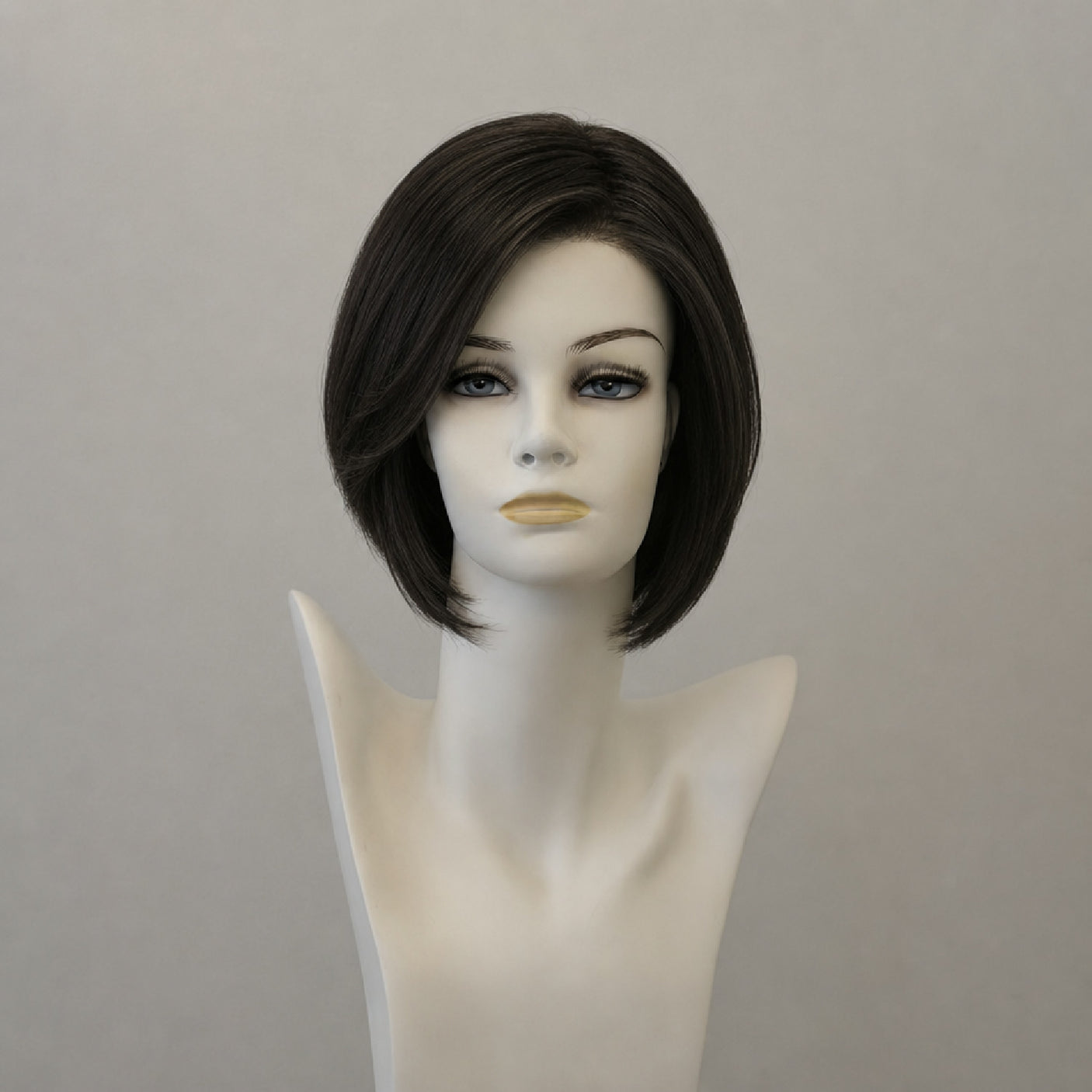 Lange schwarze Perücke mit Monofilamentansatz und Lacefront