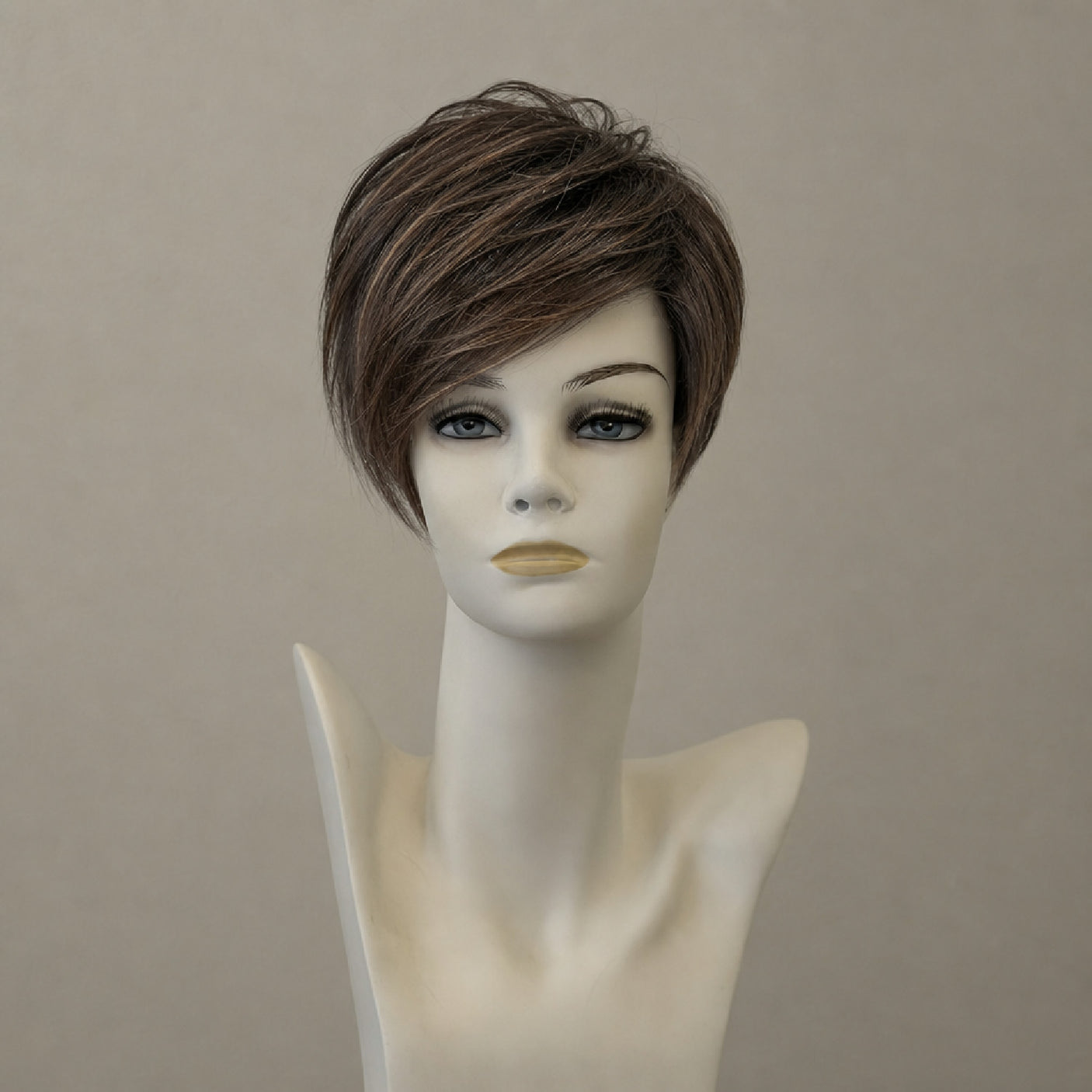 Kurze, wellige Damenperücke in Honigblond und Braun, Lace Front