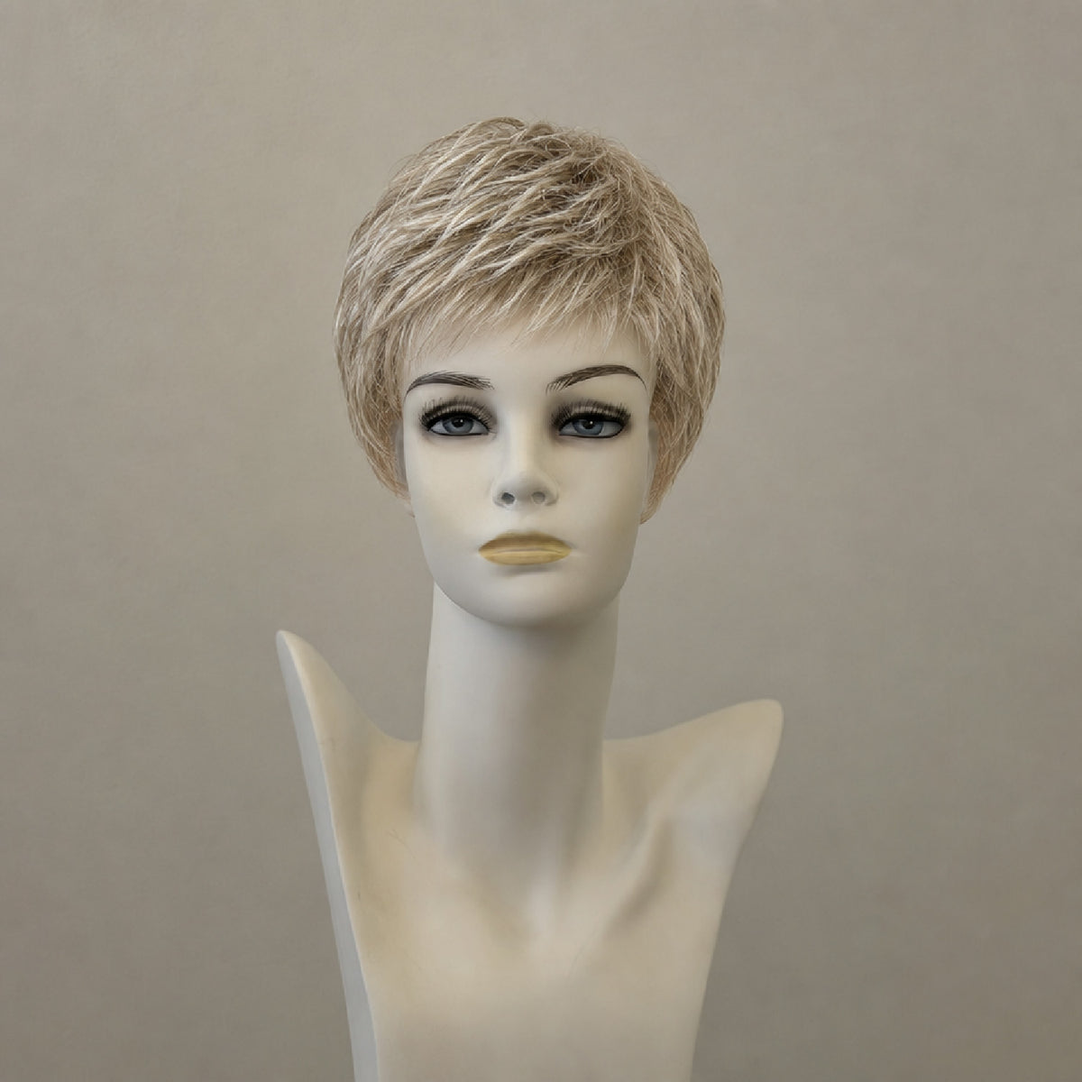 Kurze blonde Perücke im Ombre-Look mit Pony