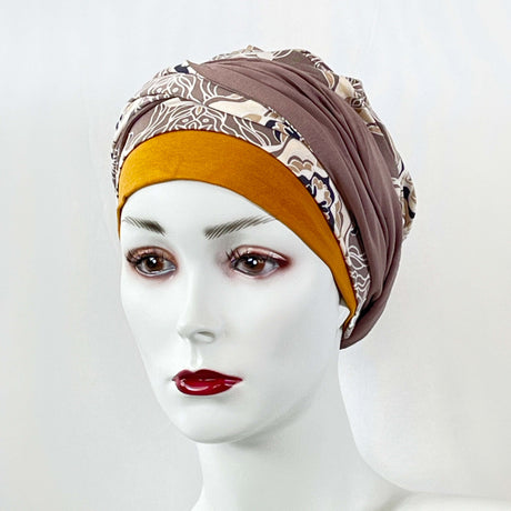Two-piece set of hats and undercaps with print
