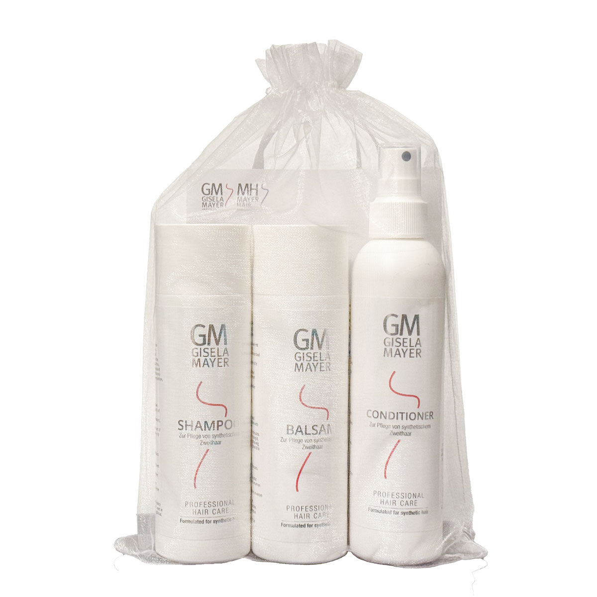 Pflegemittel-Set für Kunsthaar von Gisela Mayer mit Shampoo, Balsam und Conditioner