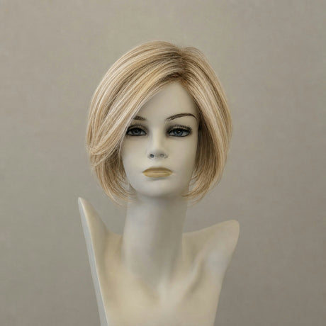 Perücke champagne blonde schulterlang mit dunklen Ansätzen, Adore Mono Part