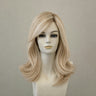 Lange, wellige Echthaarperücke in Biscuit Blond, mit Monofilament und Lace Front
