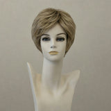 Lange braune Perücke mit blonden Highlights, Lace Front