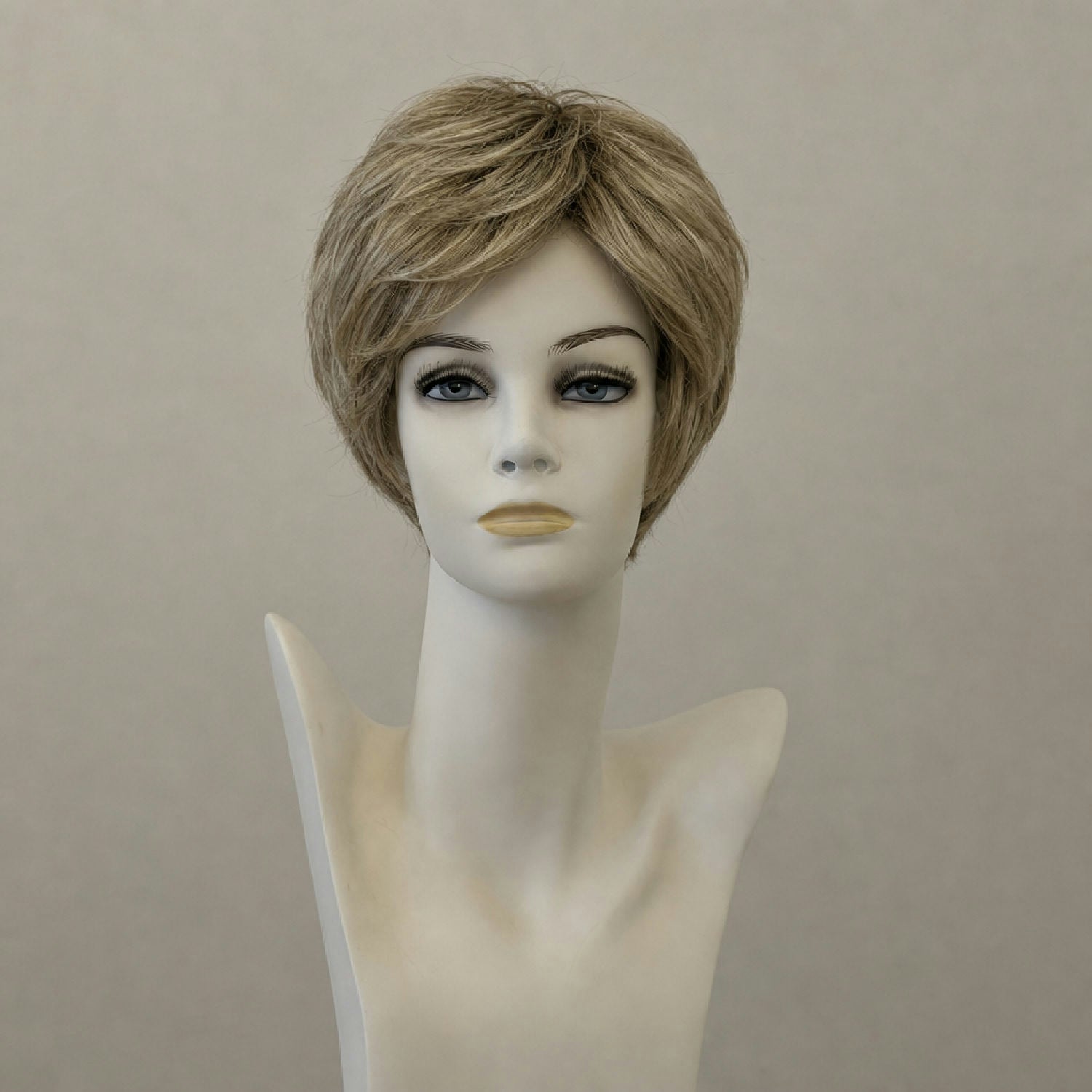 Lange braune Perücke mit blonden Highlights, Lace Front