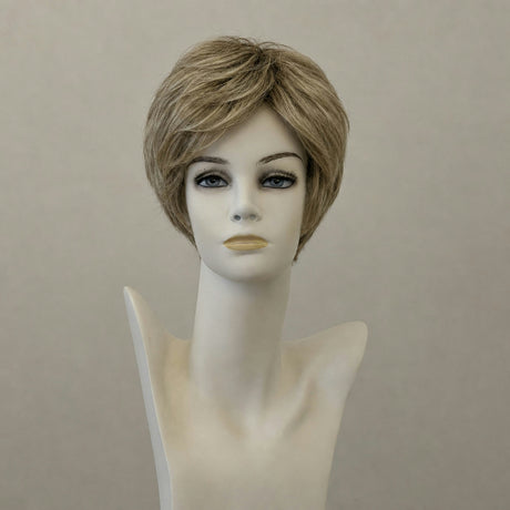 Lange braune Perücke mit blonden Highlights, Lace Front