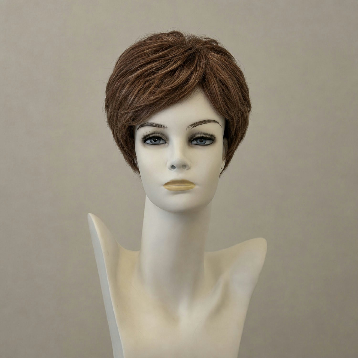 Kurze blonde Perücke mit Ombré-Farbverlauf, Lace-Front