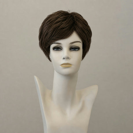 Kurze, braune Perücke mit Lace Front, Modell Alexa.