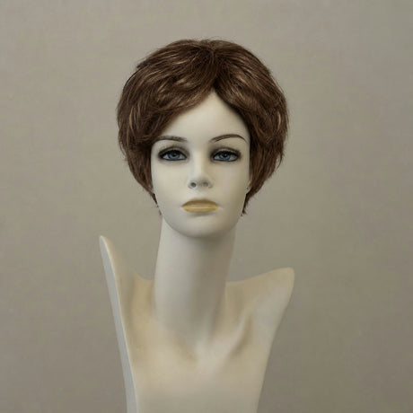 Perücke Alexa, mittelbraun mit blonden Highlights, mittellang, Lace-Front