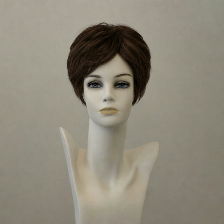 Kurze braune Perücke mit Monofilament und Lacefront