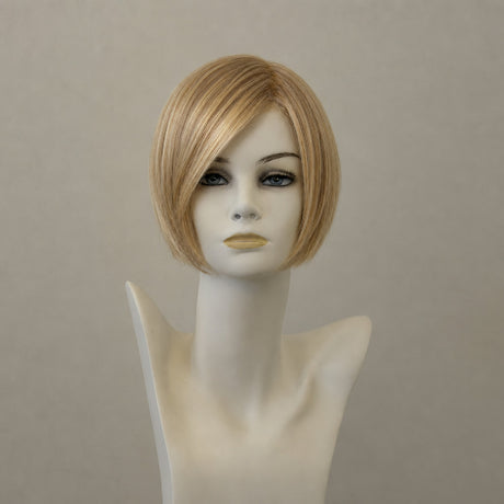 Caramel-Root Perücke Amanda Mono SF: lange, gewellte Kunstfaserperücke mit Monofilament