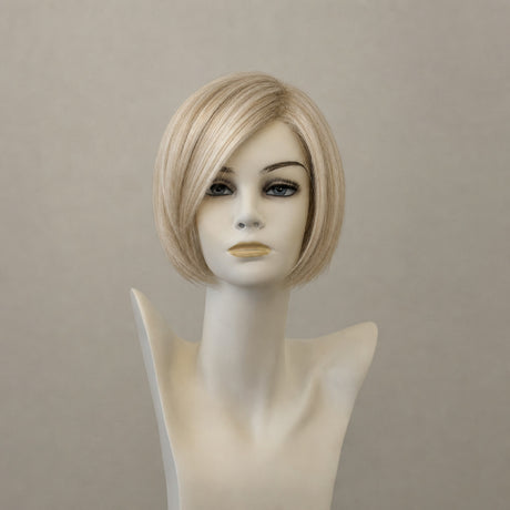 Perücke Amanda Mono SF Champagne Root: Mittellange Wellen, Honigblond mit dunklem Ansatz