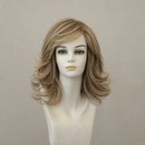 Perücke Amelia Mono Lace, lang, brünett mit Highlights, mit Lacefront