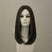 Dunkelbraune Perücke, mittellang, wellig, glänzend, Lace Front