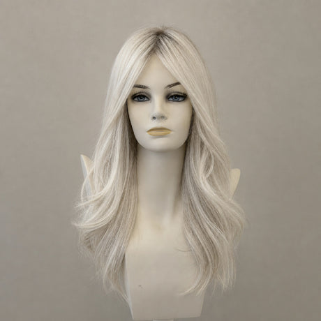 Wellenbob Perücke in Dunkelbraun/Grau, Lace Front