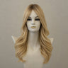 Lange dunkelbraune Perücke mit Highlights, Ombre-Effekt, Maxi Lace
