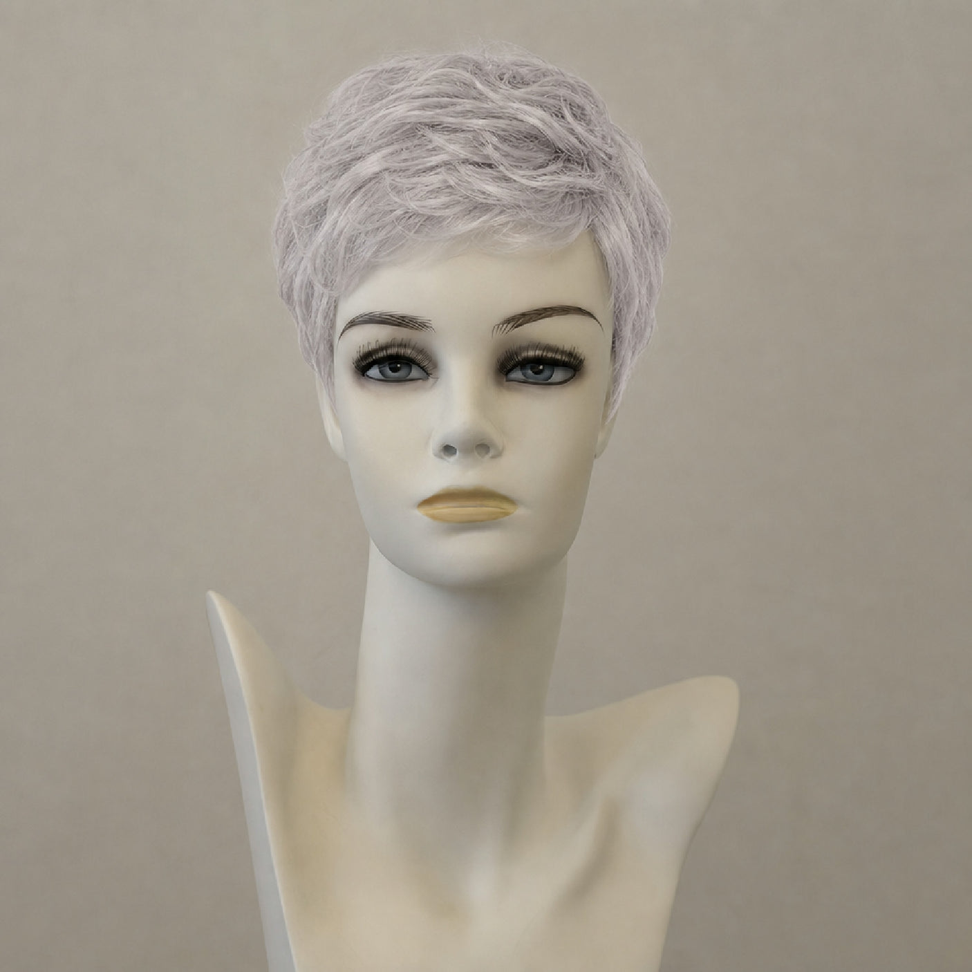 Perücke Anna SF, lange blonde Damenperücke, mittellanger Bob, hellblond mit Highlights