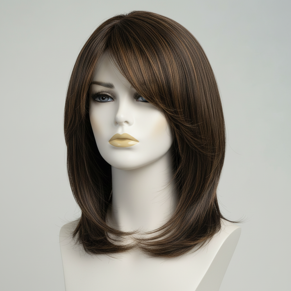 Kurze blonde Perücke mit Lacefront im Balayage-Stil