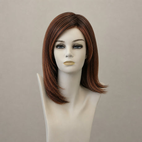 Perücke Attention Lace, mittellang, honigblond mit kupferroten Strähnen