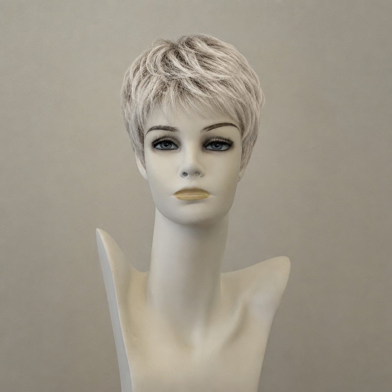 Perücke light grey mix, mittellang, leicht gewellt