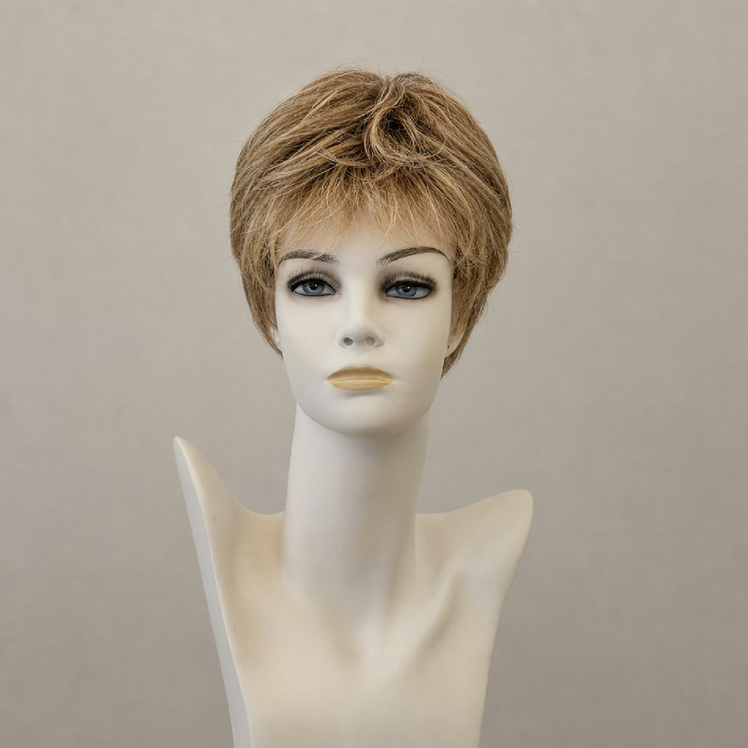 Kurzhaarperücke blond-braun gemischt, Schnitt: Berlin Super