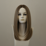 Braune Perücke mit Highlights, mittellang, Lace Front