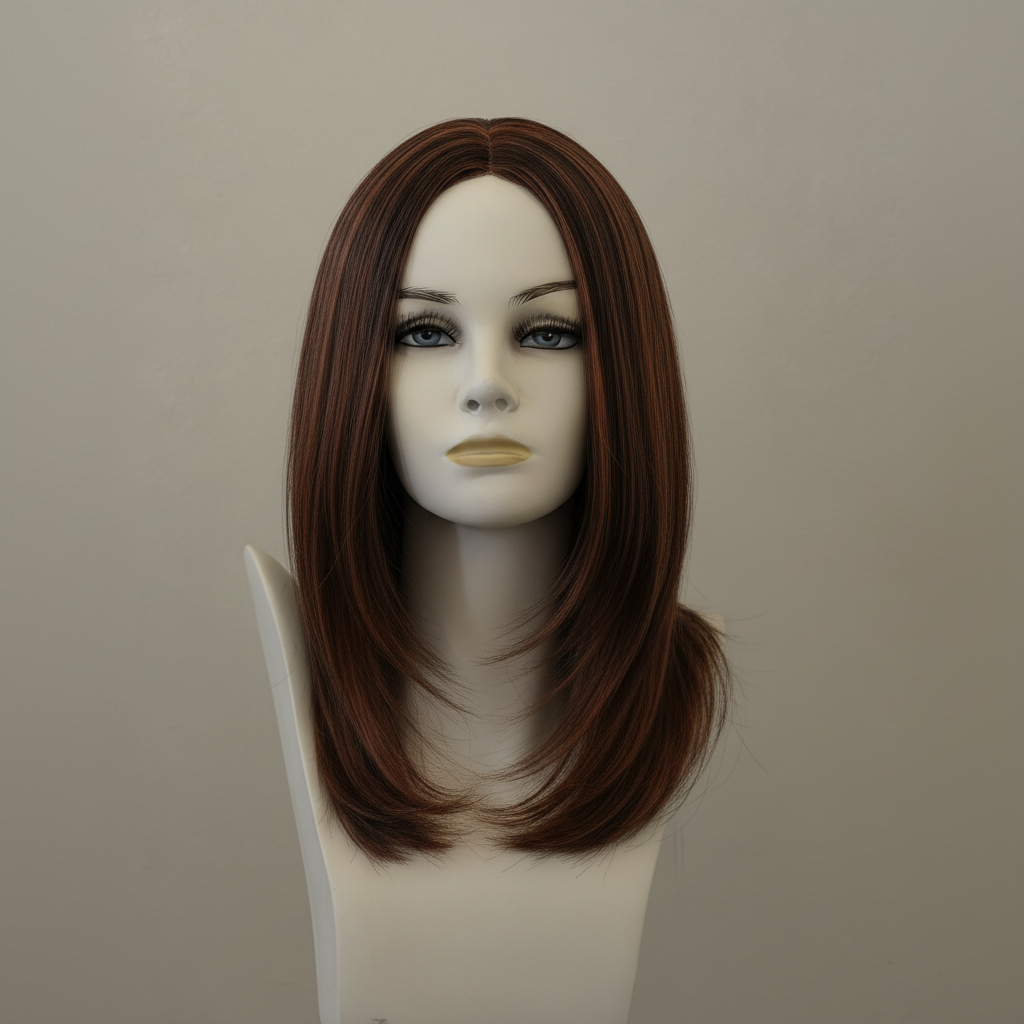 Kurze braune Lacefront-Perücke in Chocolate Hazelnut