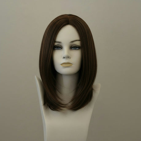 Dunkelbraune Lace-Front-Perücke: Beso, kurz, mittellang