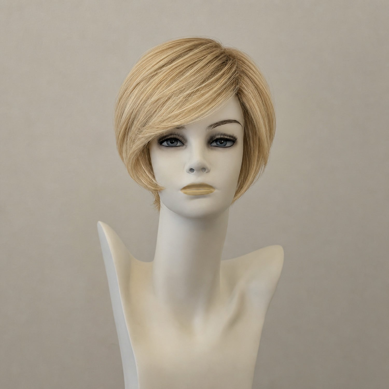 Kurze blonde Bob-Perücke mit Pony