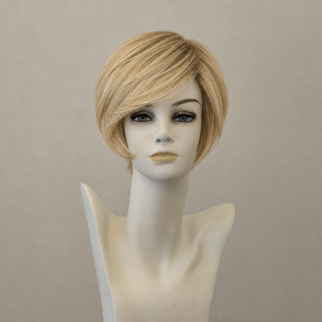 Kurze blonde Bob-Perücke mit Pony