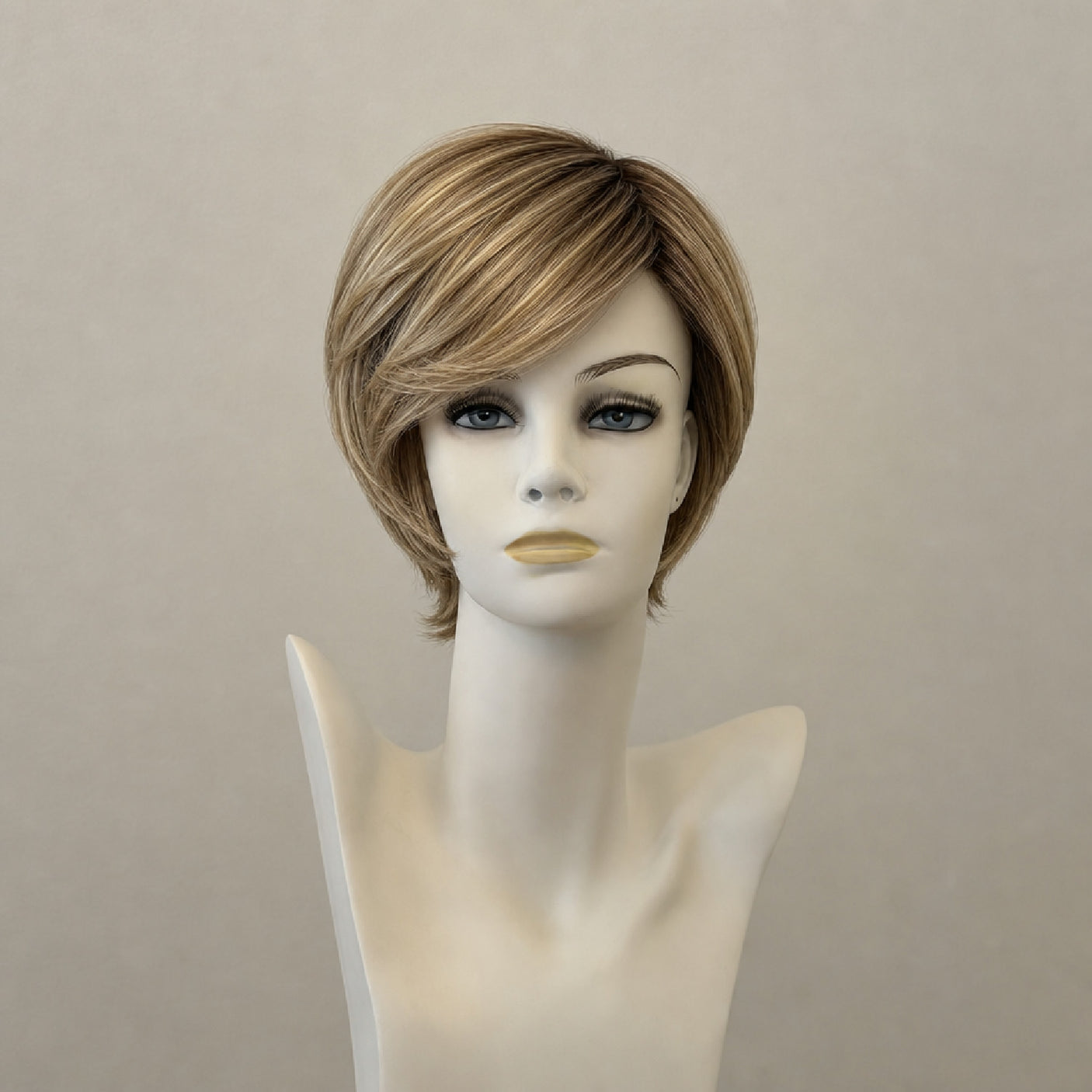 Blonde Perücke Bikini Mono Lace, mittellang, mit Pony