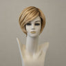 Kurze blonde Perücke mit braunen Highlights, mittellang, Lace Front