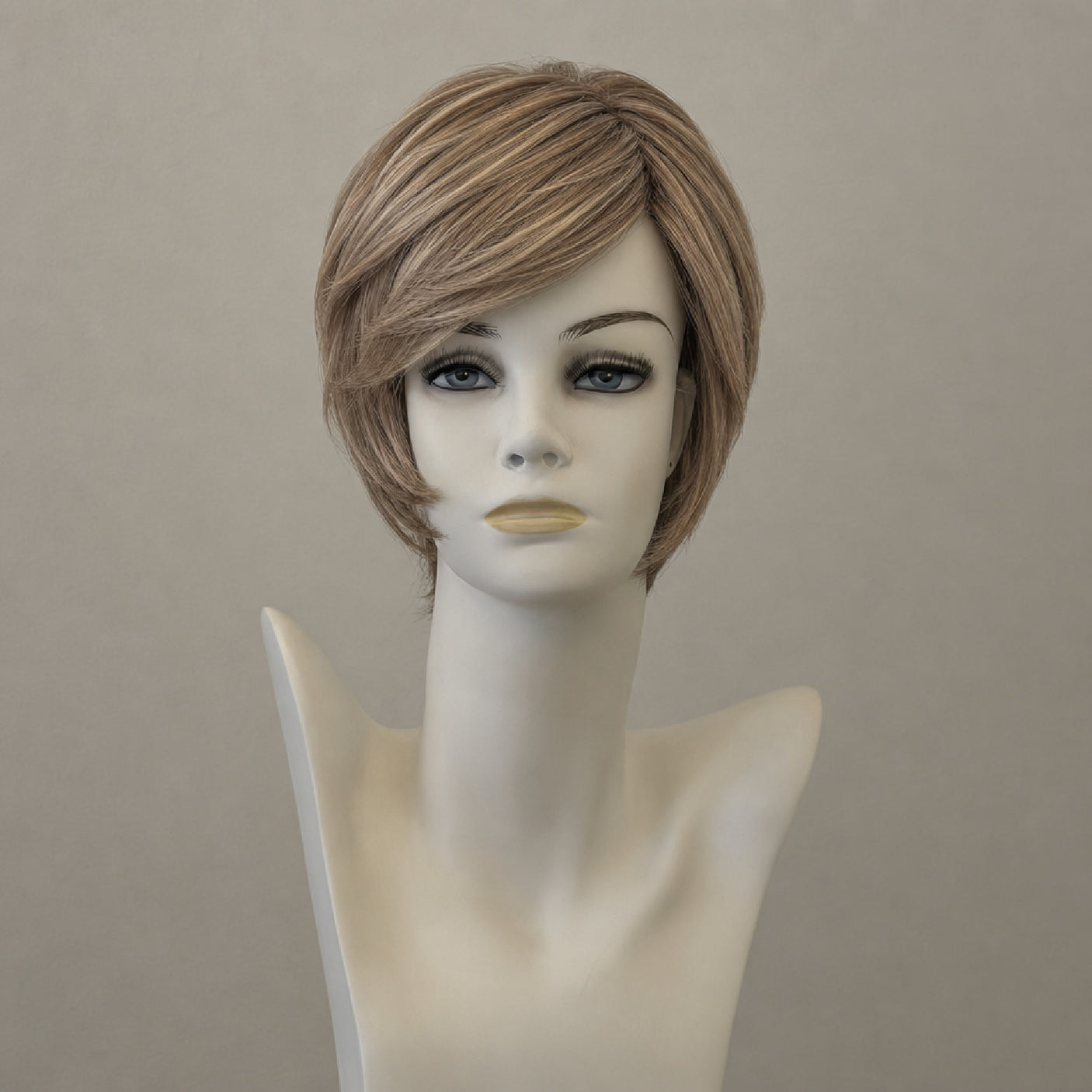 Bikini Mono Lace Perücke in Mocca Frost – schulterlang, wellig
