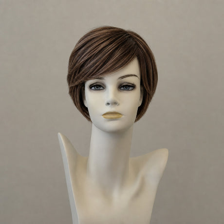 Kurze blonde Perücke mit blonden Highlights und Spitze