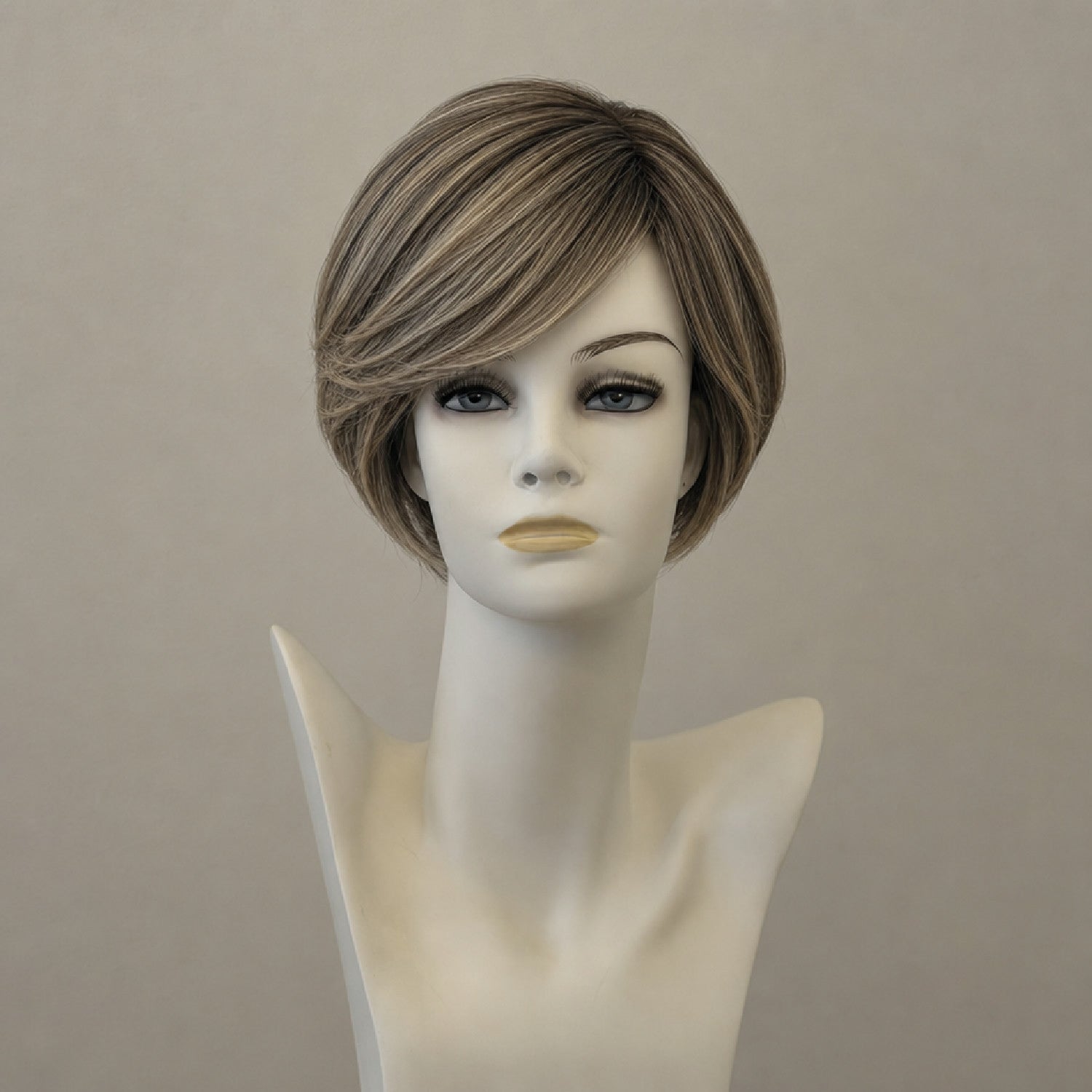 Blonde Lace-Front-Perücke, mittellang, gesträhnt