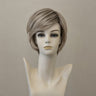 Kurze blonde Perücke mit Wellen und Pony, Monofilamentspitze