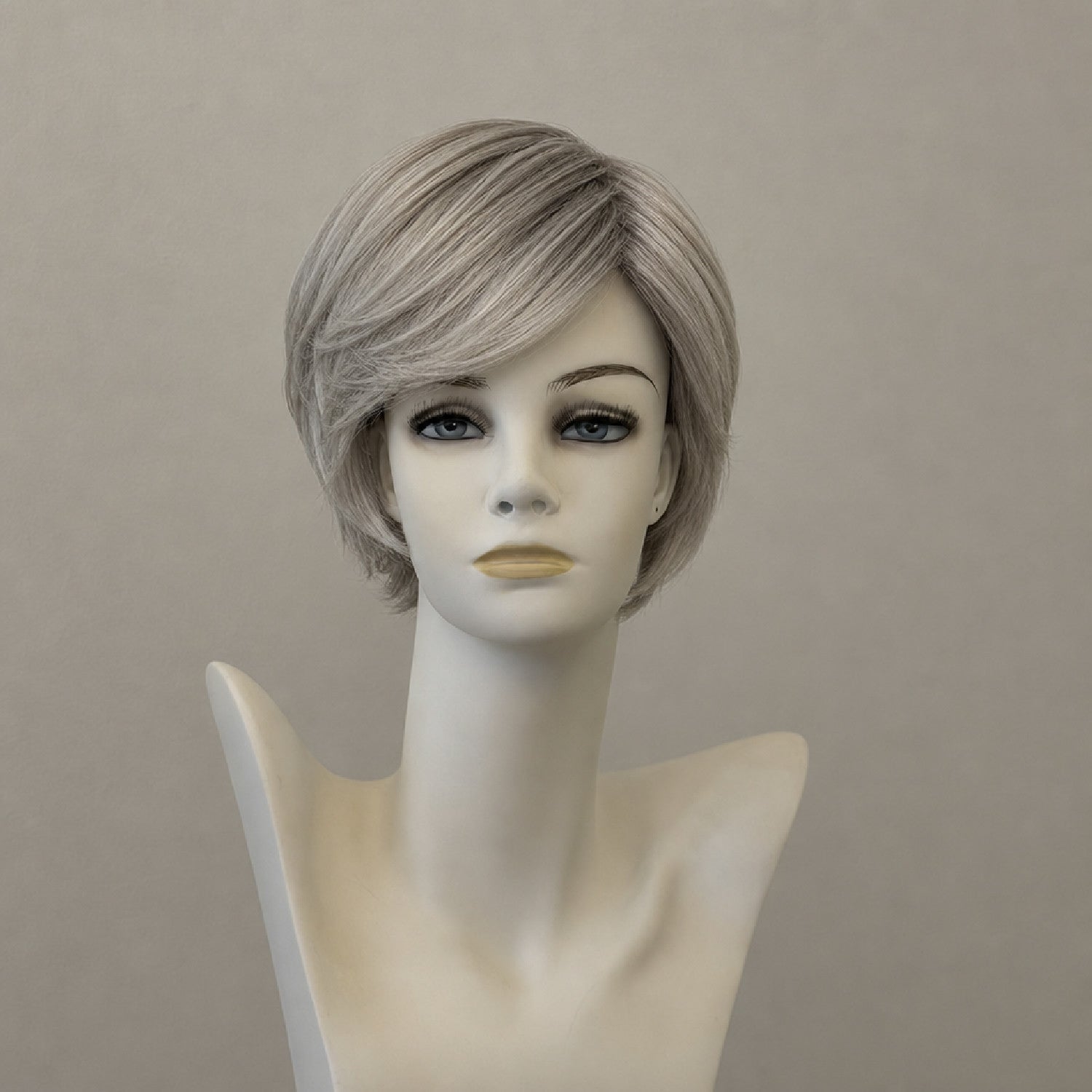 Lang, voluminös, braune Kunstfaserperücke, Bikini Mono Lace