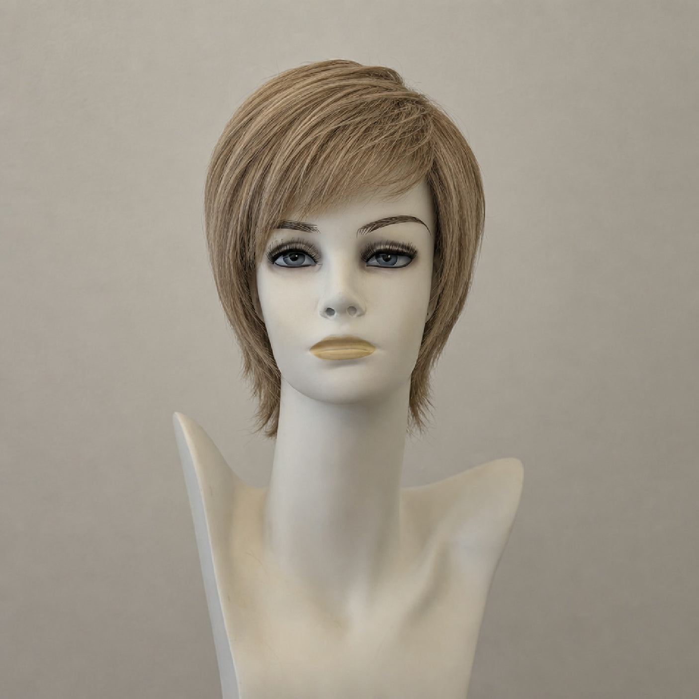 Kurze Perücke, hellbraun mit Highlights, Lace Front