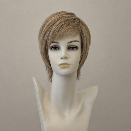 Kurze Perücke, hellbraun mit Highlights, Lace Front