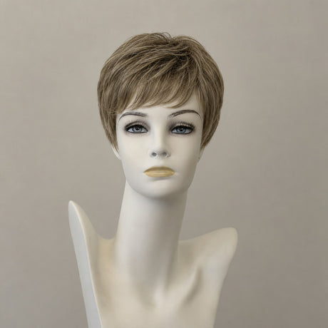 Mittellange, gewellte Perücke in Blond-Braun-Ombré