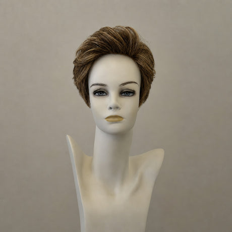 Lange, wellige Perücke in Kupferrot-Blond mit Lace-Front