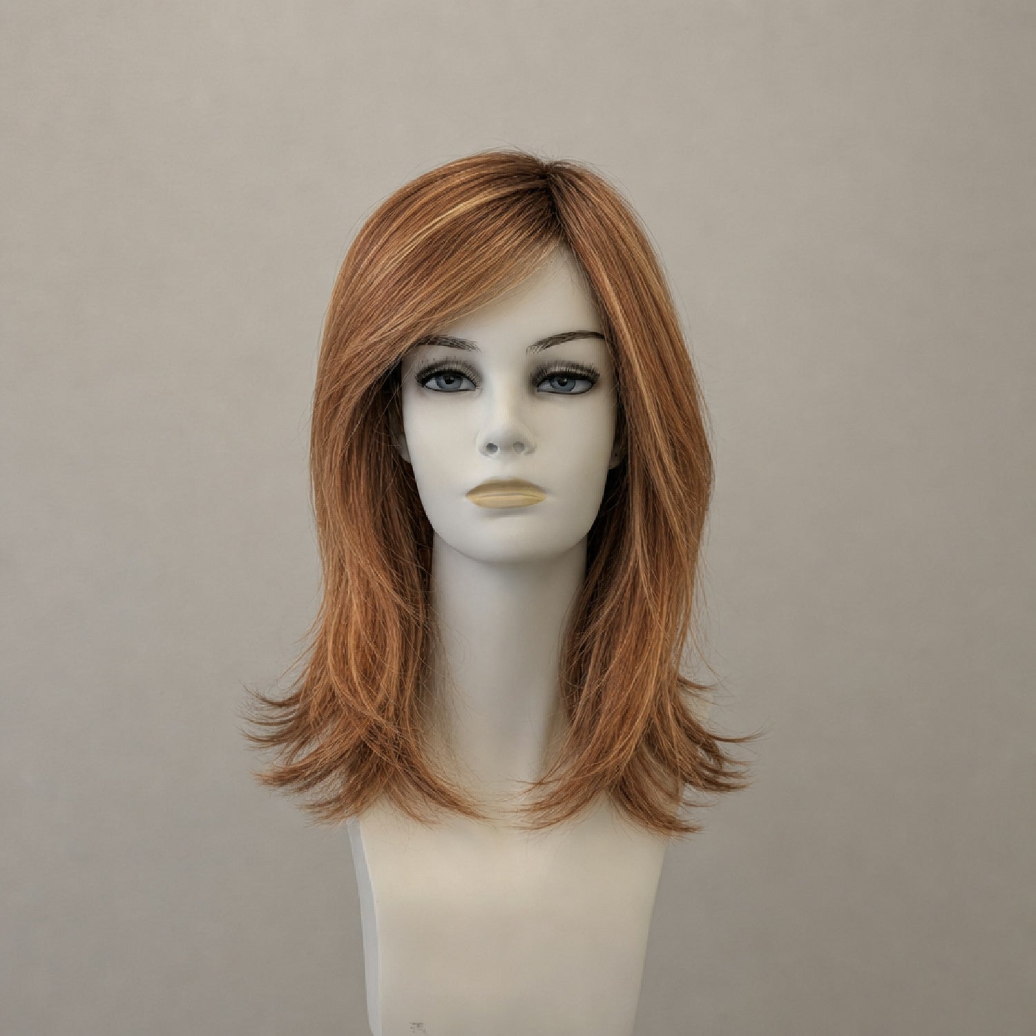 Kurze blonde Perücke mit roten Wurzeln, schulterlang, Stil Carrie
